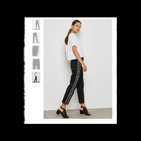 Diamond Embellished High waist Straight Leg Jeans, 99%Cotton Moto Ankle NEW 28 - Picture 10 of 10